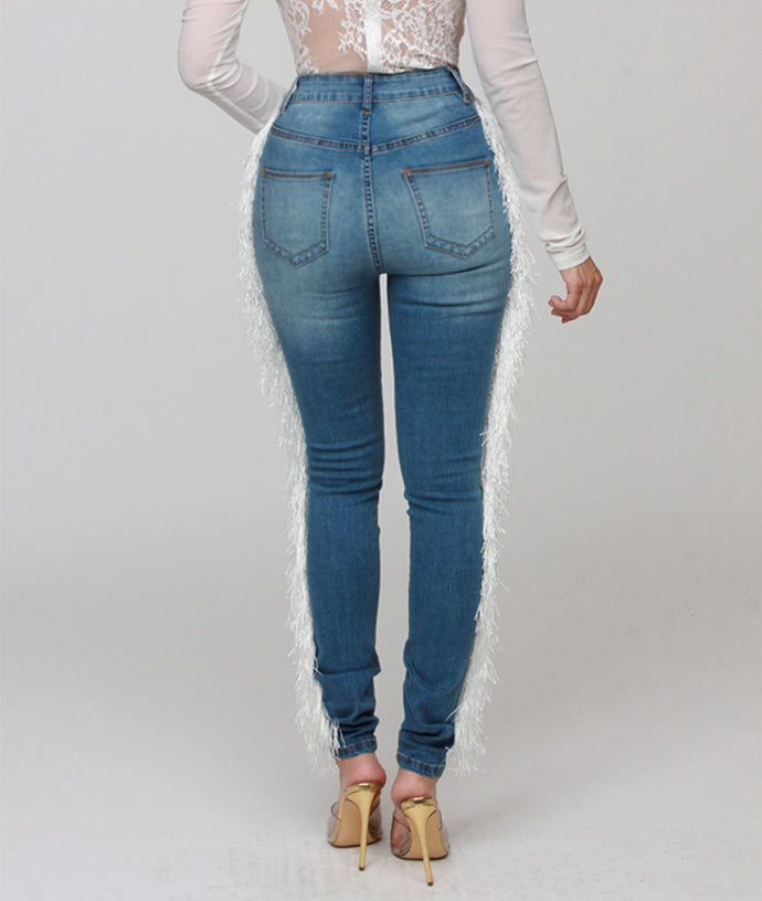 “SHIMMY” fringe jeans