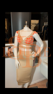 Neon/Khaki Bandage Top