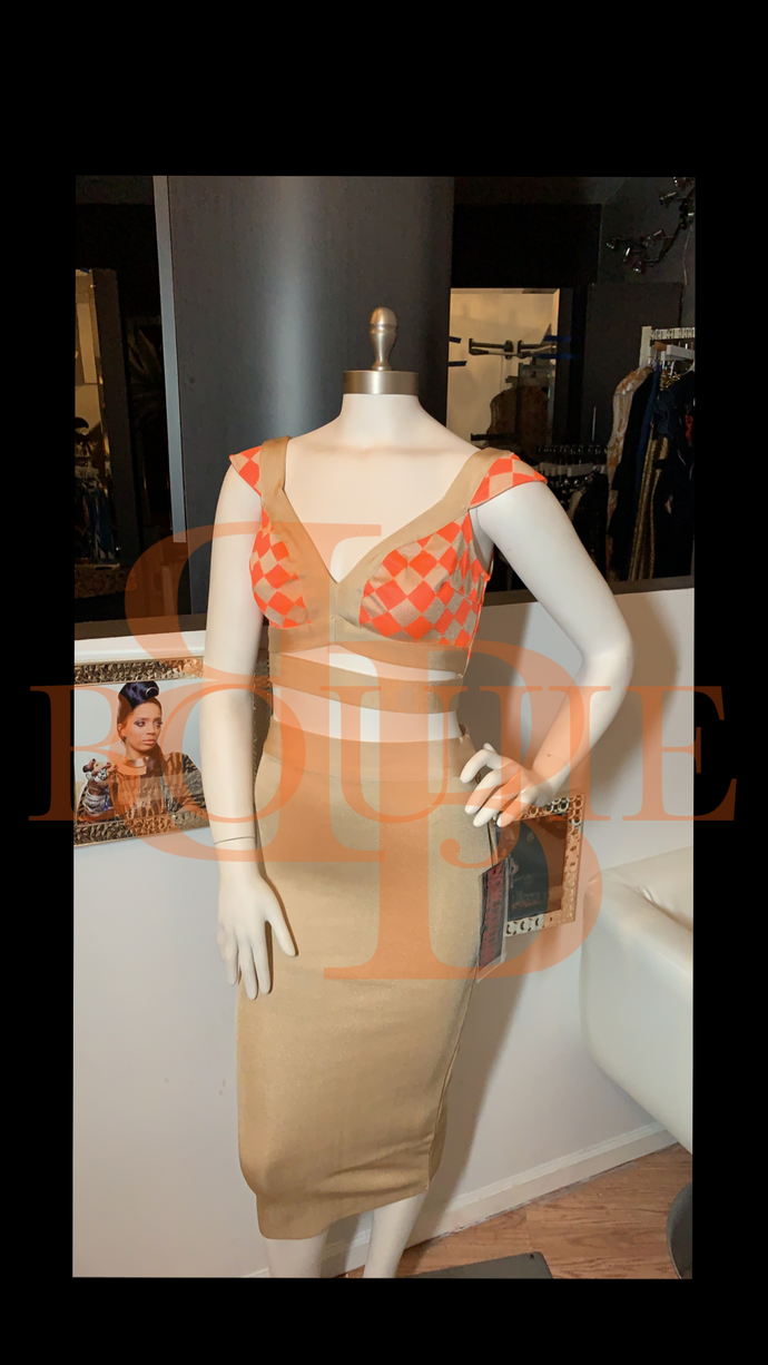 Neon/Khaki Bandage Top